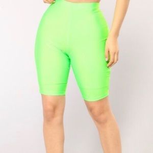 Zara lime green biker shorts